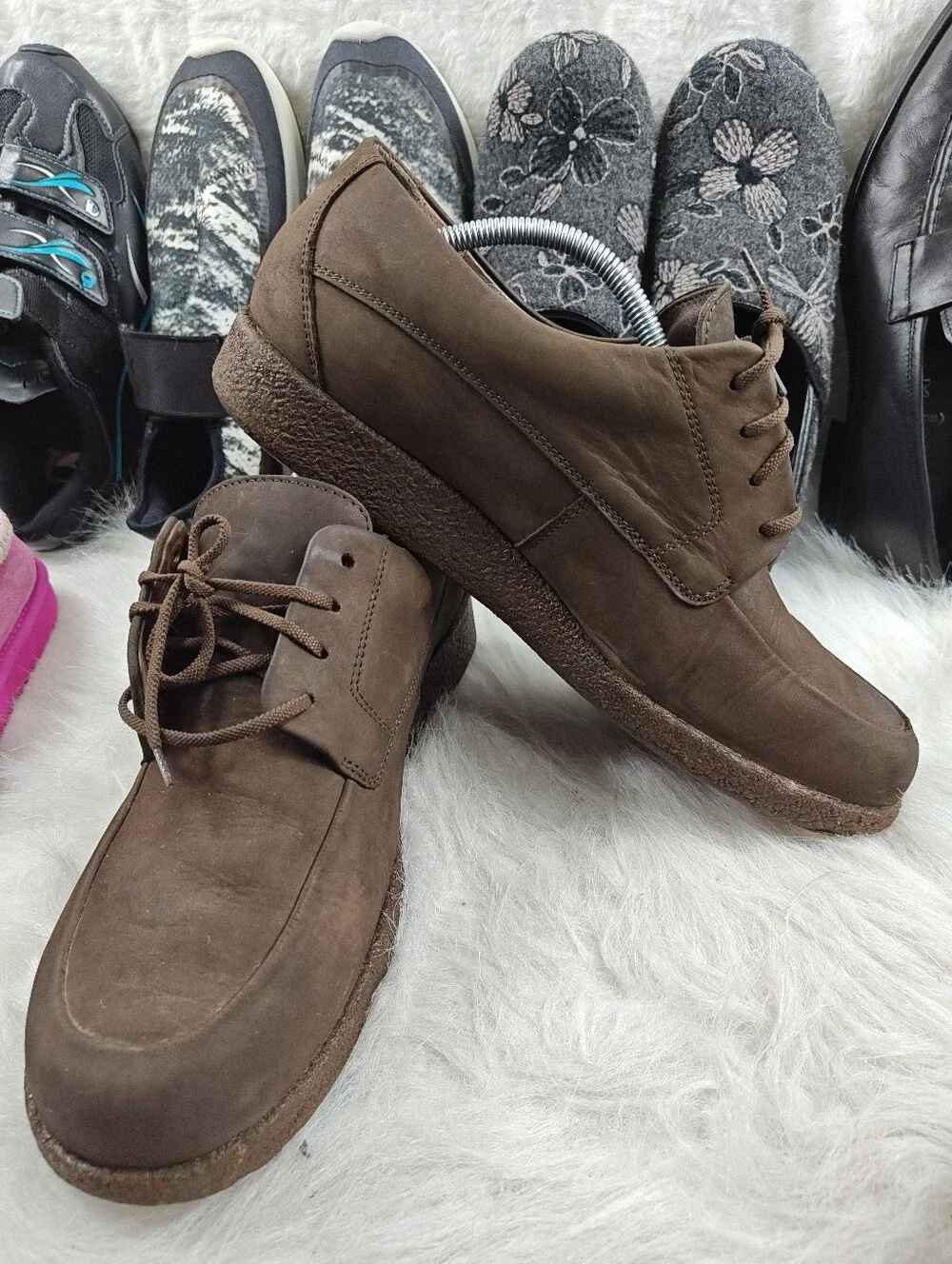 Mephisto Latex 100% Naturel Brown Leather Lace-Up Shoes Men's Size 11